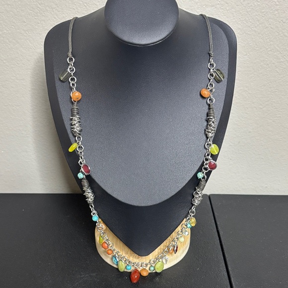 J. Jill Jewelry - J. Jill Long Boho Dangle Beaded Chain Necklace Colorful